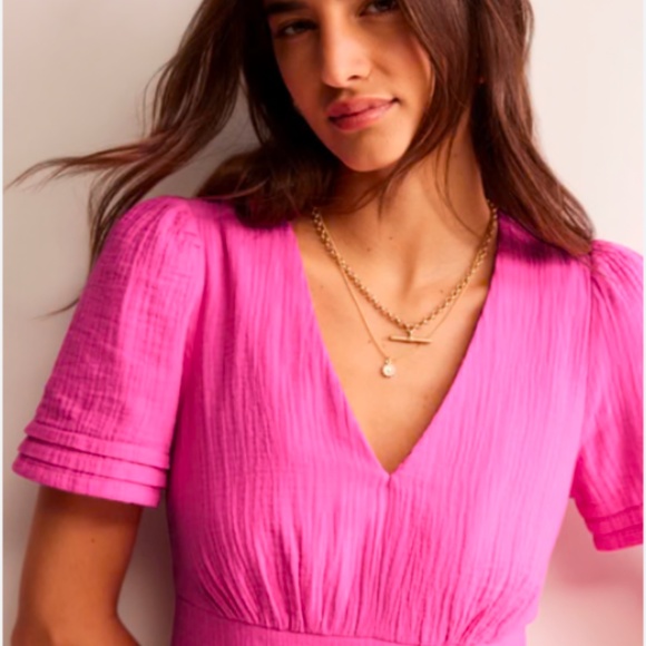 Boden Super Cute Eve Double Cloth Short Dress Sangria Sunset - Size 2 - Picture 8 of 8